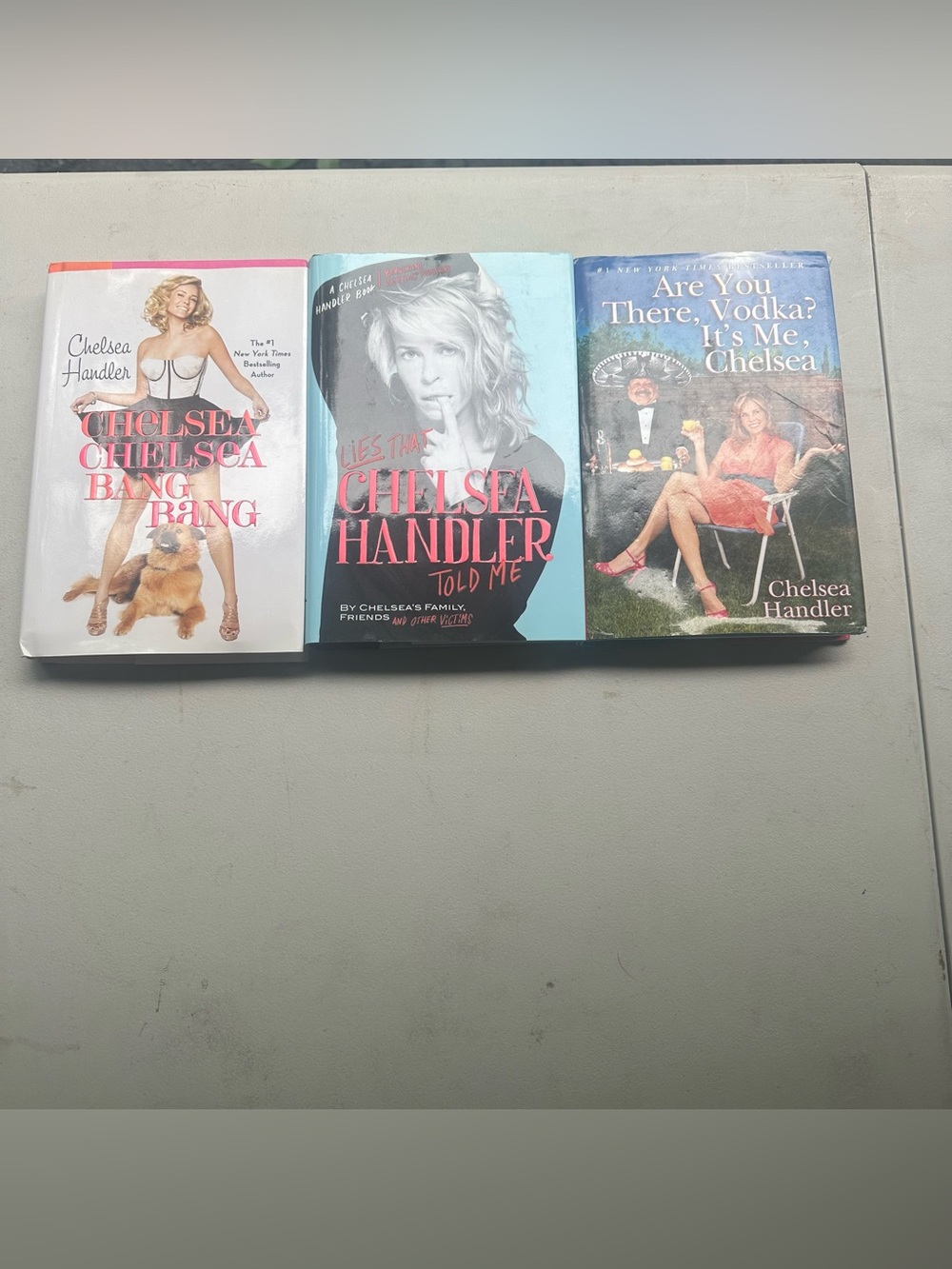 Chelsea Handler hardback Book Bundle - White, Black, Blue Covers